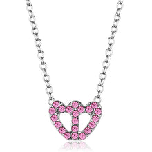 Load image into Gallery viewer, LO3230 - Rhodium Brass Chain Pendant with Top Grade Crystal  in Rose