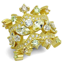 Load image into Gallery viewer, LO3247 - Gold Brass Ring with AAA Grade CZ  in Clear