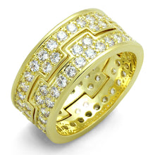 Load image into Gallery viewer, LO3349 - Gold Brass Ring with AAA Grade CZ  in Clear