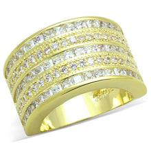 Load image into Gallery viewer, LO3395 - Gold Brass Ring with AAA Grade CZ  in Clear