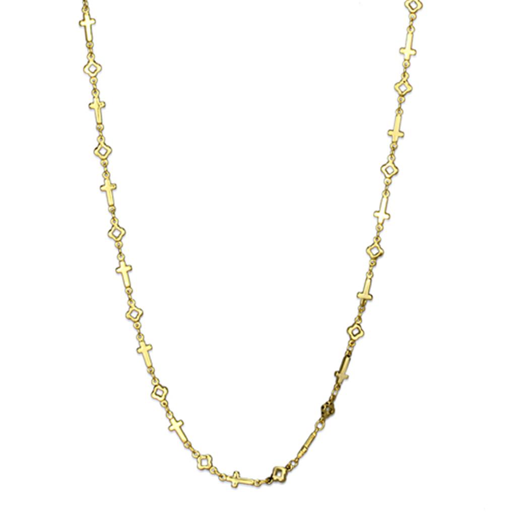 LO3453 - Flash Gold Brass Necklace with No Stone