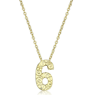 LO3463 - Flash Gold Brass Chain Pendant with Top Grade Crystal  in Clear