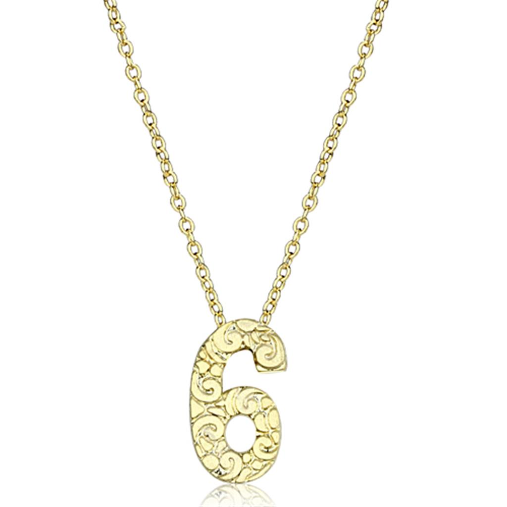 LO3463 - Flash Gold Brass Chain Pendant with Top Grade Crystal  in Clear