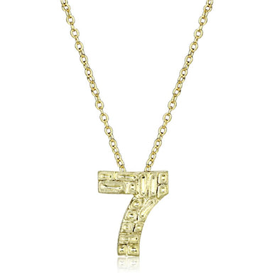 LO3464 - Flash Gold Brass Chain Pendant with Top Grade Crystal  in Clear