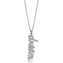 Load image into Gallery viewer, LO3489 - Rhodium Brass Chain Pendant with Top Grade Crystal  in Clear