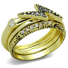 Load image into Gallery viewer, LO3651 - Gold Brass Ring with Top Grade Crystal  in Clear