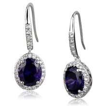 Load image into Gallery viewer, LO3771 - Rhodium Brass Earrings with AAA Grade CZ  in Amethyst