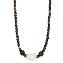 Load image into Gallery viewer, LO3814 - Ruthenium Brass Necklace with Synthetic Glass Bead in Multi Color