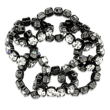 Load image into Gallery viewer, LO3831 - Ruthenium Brass Bracelet with Top Grade Crystal  in Clear