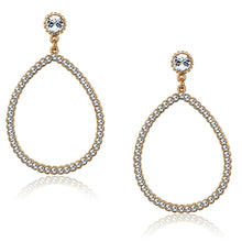 Load image into Gallery viewer, LO3855 - Rose Gold Brass Earrings with Top Grade Crystal  in Clear