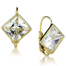 Load image into Gallery viewer, LO3867 - Gold Brass Earrings with AAA Grade CZ  in Clear