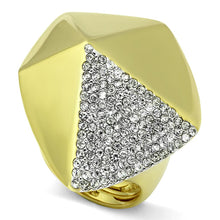 Load image into Gallery viewer, LO3902 - Gold+Rhodium Brass Ring with Top Grade Crystal  in Clear