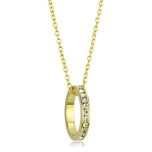 Load image into Gallery viewer, LO3930 - Gold Brass Chain Pendant with Top Grade Crystal  in Clear