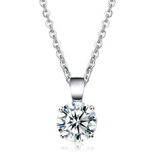 Load image into Gallery viewer, LO3933 - Rhodium Brass Chain Pendant with AAA Grade CZ  in Clear