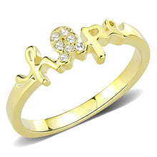 Load image into Gallery viewer, LO3965 - Flash Gold Brass Ring with Top Grade Crystal  in Clear