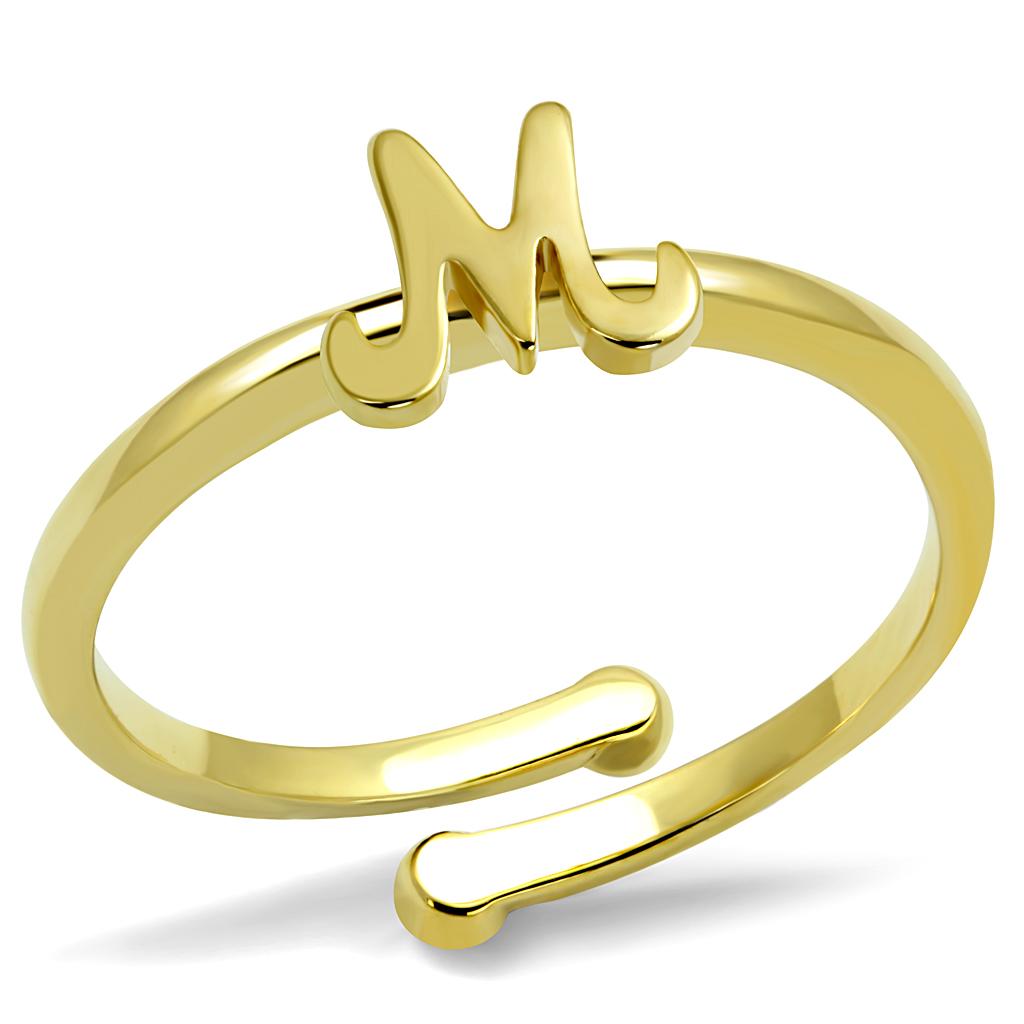 LO3994 - Flash Gold Brass Ring with No Stone