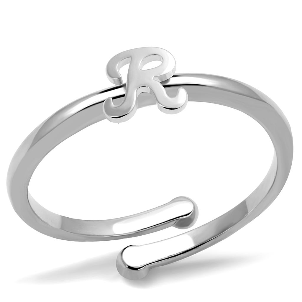 LO3995 - Rhodium Brass Ring with No Stone