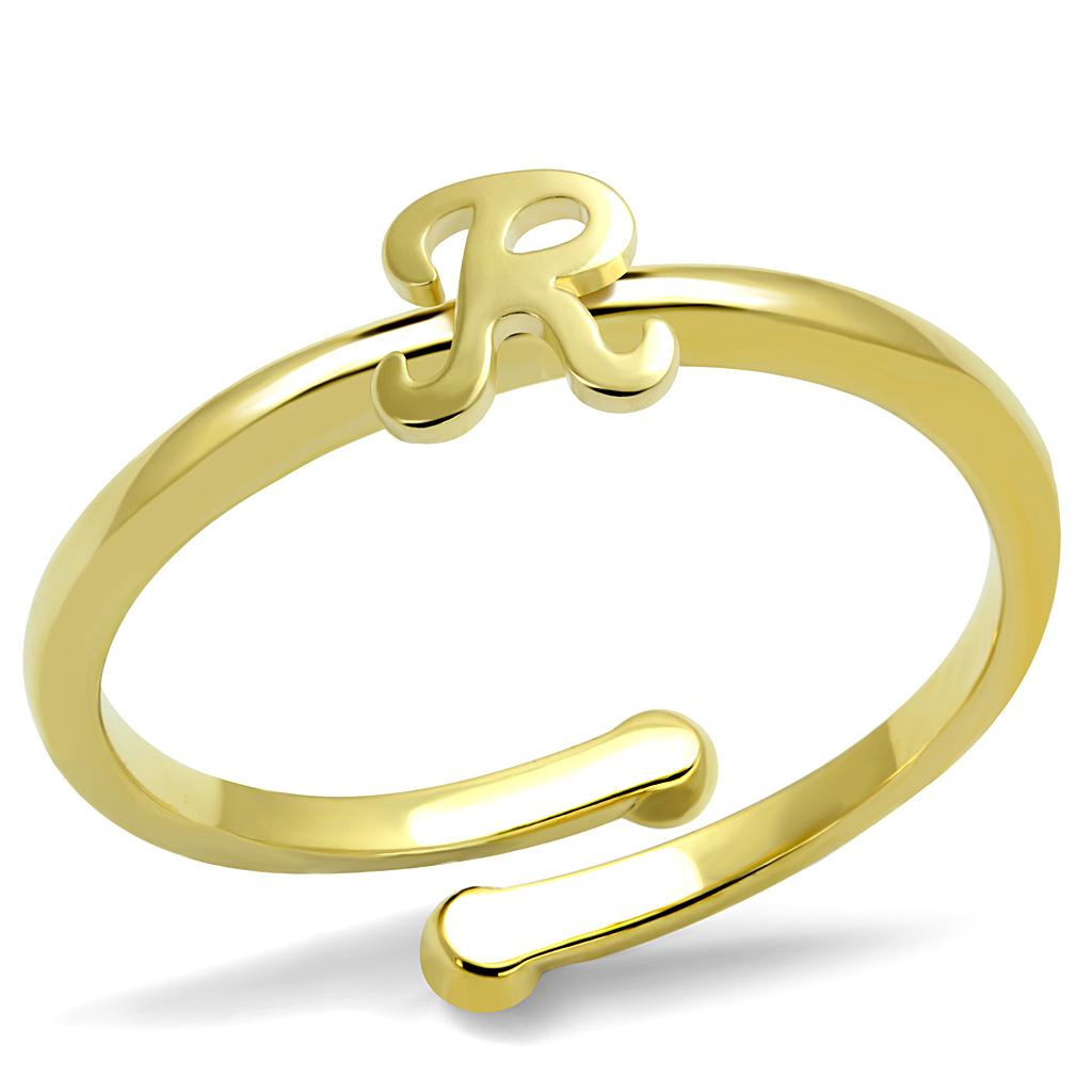 LO3996 - Flash Gold Brass Ring with No Stone