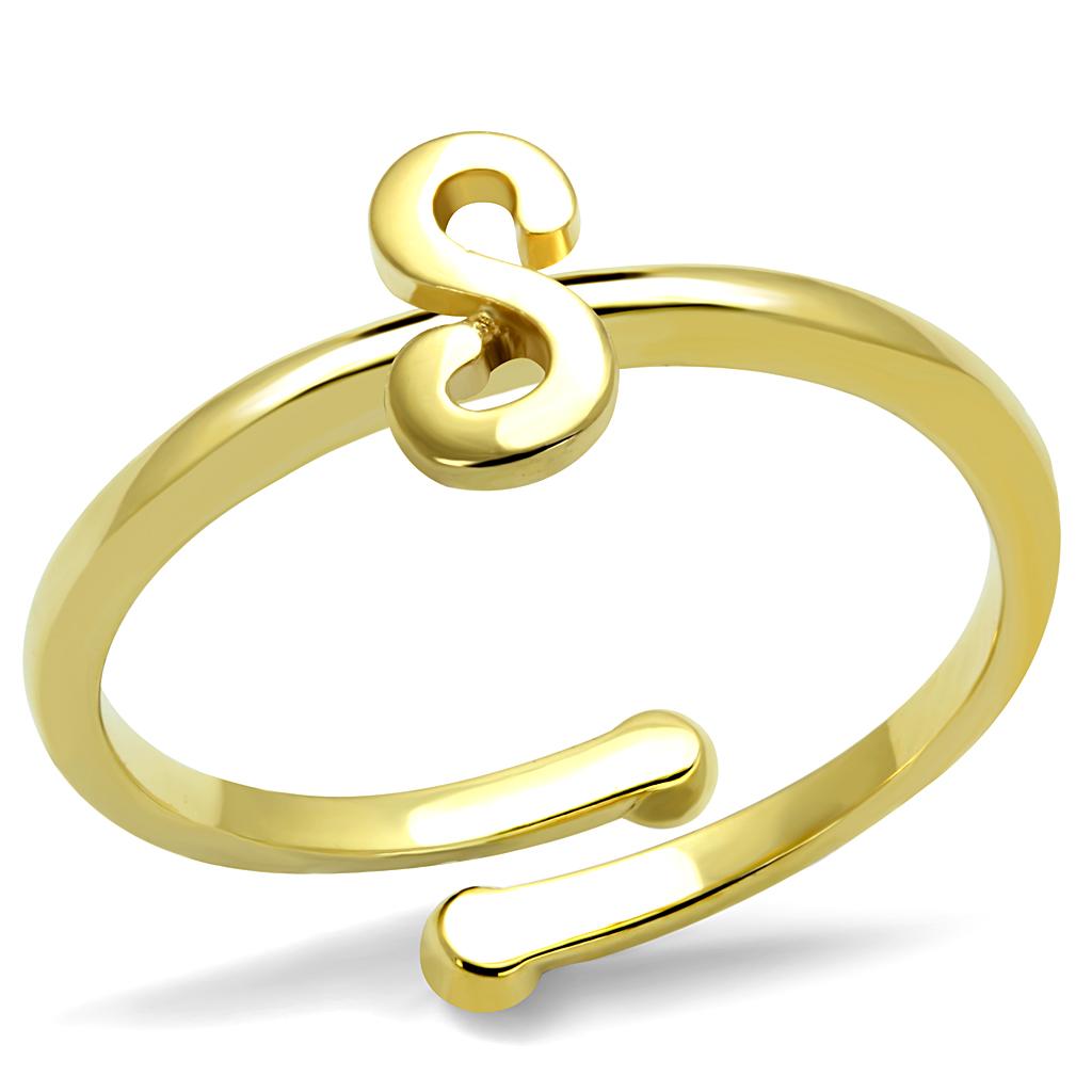 LO4014 - Flash Gold Brass Ring with No Stone