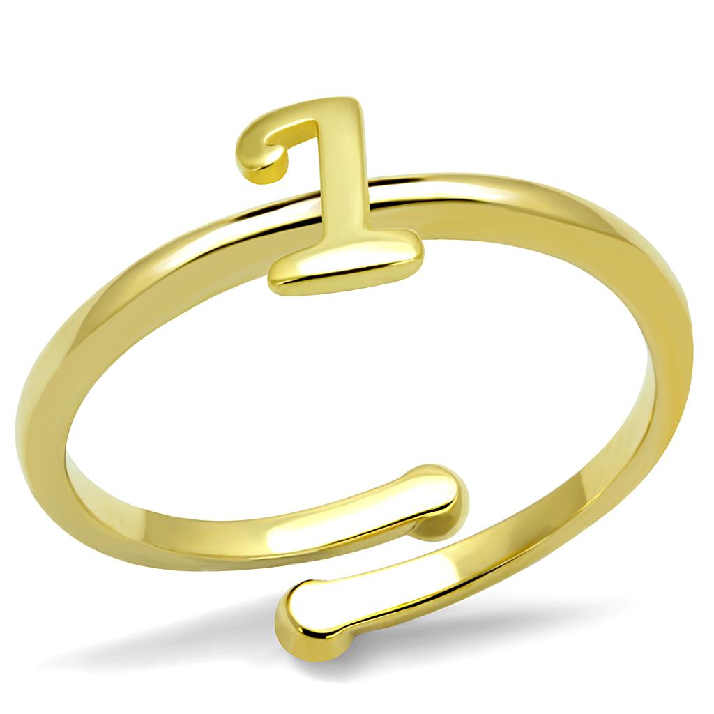 LO4020 - Flash Gold Brass Ring with No Stone