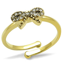 Load image into Gallery viewer, LO4042 - Flash Gold Brass Ring with Top Grade Crystal  in Clear