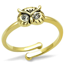 Load image into Gallery viewer, LO4050 - Flash Gold Brass Ring with Top Grade Crystal  in Clear