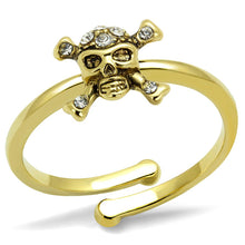 Load image into Gallery viewer, LO4056 - Flash Gold Brass Ring with Top Grade Crystal  in Clear