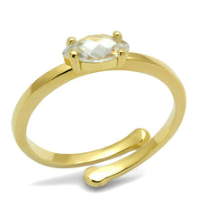 Load image into Gallery viewer, LO4067 - Flash Gold Brass Ring with AAA Grade CZ  in Clear