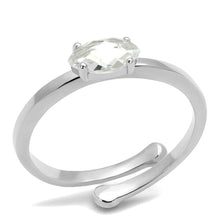 Load image into Gallery viewer, LO4070 - Rhodium Brass Ring with AAA Grade CZ  in Clear