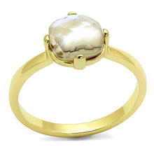 Load image into Gallery viewer, LO4071 - Flash Gold Brass Ring with Precious Stone Conch in Aurora Borealis (Rainbow Effect)