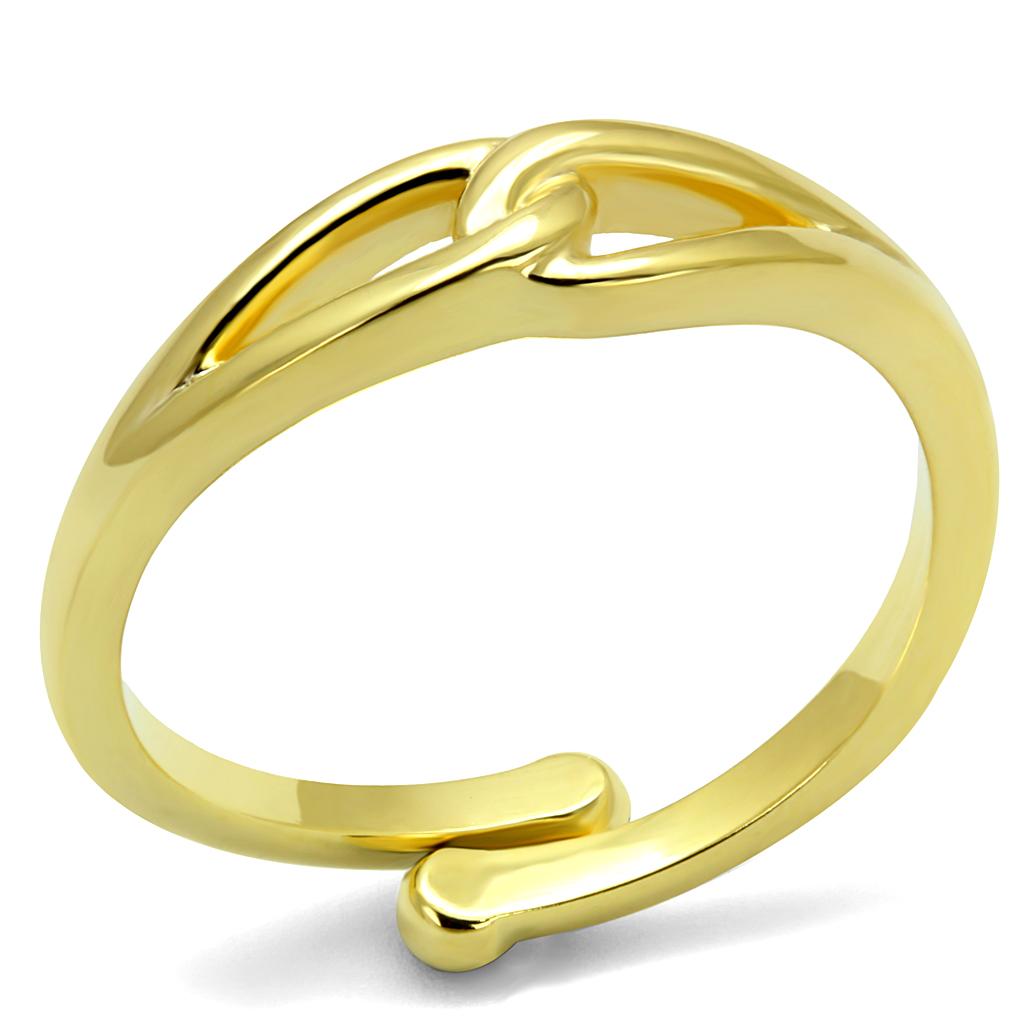 LO4081 Flash Gold Brass Ring with No Stone in No Stone