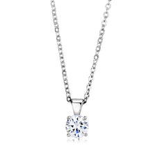 Load image into Gallery viewer, LO4129 - Rhodium Brass Chain Pendant with AAA Grade CZ  in Clear