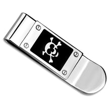 Load image into Gallery viewer, LO4131 - Rhodium Brass Money clip with Epoxy  in Jet