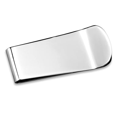 LO4141 Rhodium Brass Money clip with No Stone in No Stone