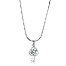 Load image into Gallery viewer, LO4161 - Rhodium Brass Chain Pendant with AAA Grade CZ  in Clear