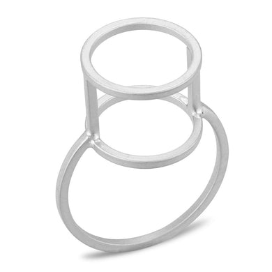 LO4250 - Matte Rhodium Brass Ring with No Stone