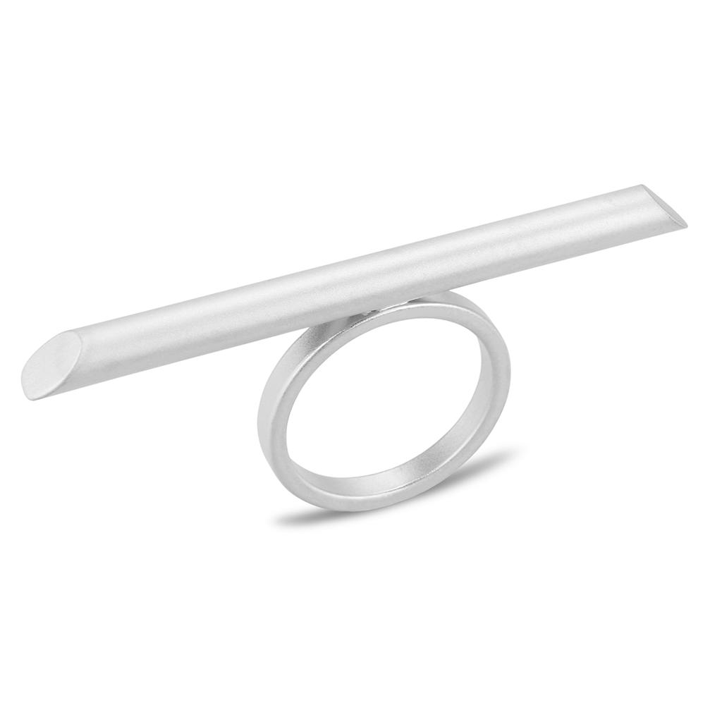 LO4260 - Matte Rhodium Brass Ring with No Stone