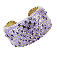 Load image into Gallery viewer, LO4271 - Gold Brass Bangle with Top Grade Crystal  in Tanzanite