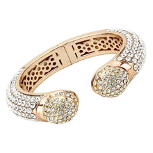 Load image into Gallery viewer, LO4290 - Flash Rose Gold Brass Bangle with Top Grade Crystal  in Clear