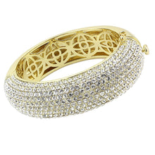 Load image into Gallery viewer, LO4301 - Flash Gold Brass Bangle with Top Grade Crystal  in Clear