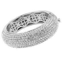 Load image into Gallery viewer, LO4302 - Rhodium Brass Bangle with Top Grade Crystal  in Clear