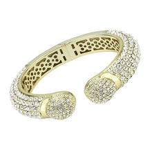 Load image into Gallery viewer, LO4311 - Flash Gold Brass Bangle with Top Grade Crystal  in Clear