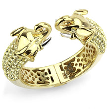 Load image into Gallery viewer, LO4334 - Gold+Rhodium Brass Bangle with Top Grade Crystal  in Citrine Yellow