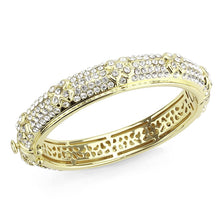 Load image into Gallery viewer, LO4339 - Gold Brass Bangle with Top Grade Crystal  in Clear