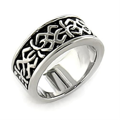 LO437 - Rhodium White Metal Ring with No Stone