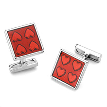 Load image into Gallery viewer, LO445 - Rhodium Brass Cufflink with No Stone