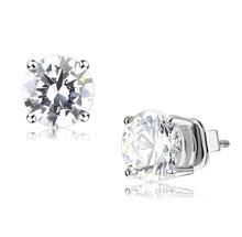 Load image into Gallery viewer, LO4632 - Rhodium Brass Earrings with AAA Grade CZ  in Clear