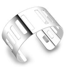 Load image into Gallery viewer, LO4658 - Matte Rhodium &amp; Rhodium Stainless Steel Bangle with No Stone