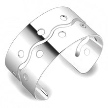 Load image into Gallery viewer, LO4660 - Matte Rhodium &amp; Rhodium Stainless Steel Bangle with No Stone