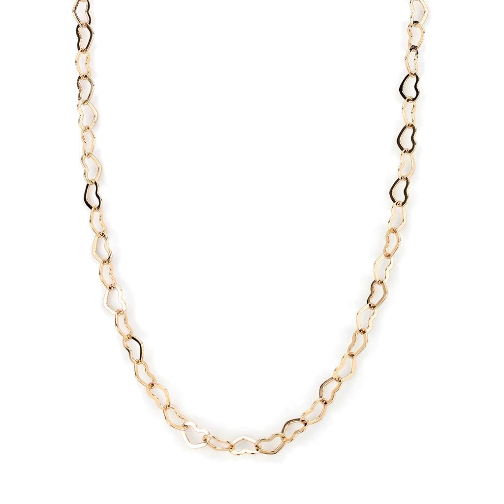 LO4695 - Flash Rose Gold Brass Necklace with No Stone